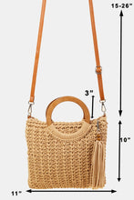 Load image into Gallery viewer, Crochet Knit Convertible Tote Bag with Tassel