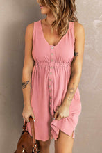 Load image into Gallery viewer, Sleeveless Button Down Mini Dress
