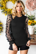 Load image into Gallery viewer, Dreamy Textured Applique Long Sleeve Blouse