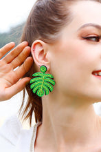 Load image into Gallery viewer, Beaded Banana Leaf Earrings