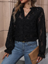 Load image into Gallery viewer, Mary Frances Lace Button Front Long Sleeve Top