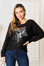 Load image into Gallery viewer, Star Sequin Graphic Dolman Sleeve Knit Top