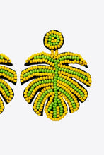 Load image into Gallery viewer, Beaded Banana Leaf Earrings