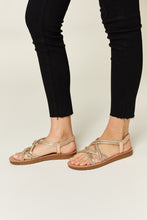 Load image into Gallery viewer, Rhinestone Crisscross Flat Sandals