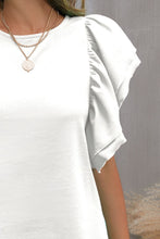 Load image into Gallery viewer, Round Neck Flounce Sleeve Blouse