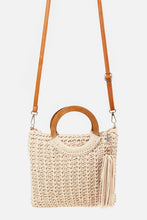 Load image into Gallery viewer, Crochet Knit Convertible Tote Bag with Tassel