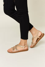 Load image into Gallery viewer, Rhinestone Crisscross Flat Sandals