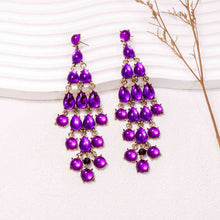 Load image into Gallery viewer, Alloy & Rhinestone Teardrop Earrings