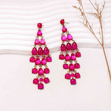 Load image into Gallery viewer, Alloy & Rhinestone Teardrop Earrings