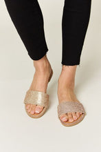 Load image into Gallery viewer, Rhinestone Open Toe Flat Sandals