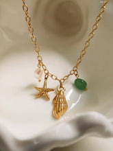 Load image into Gallery viewer, Bonbon 18K Gold Non-Tarnish Pearl and Shell Charm Necklace