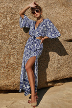 Load image into Gallery viewer, Christa Printed Half Sleeve Top and Slit Skirt Set