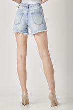 Load image into Gallery viewer, Star Print Frayed Denim Shorts