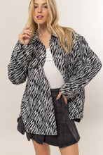 Load image into Gallery viewer, Zebra Print Snap Down Long Sleeve Shacket