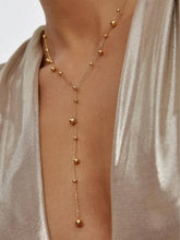 Load image into Gallery viewer, Brisse 18K Gold Non-Tarnish Dressy Beaded Y Lariat Necklace