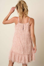 Load image into Gallery viewer, Feather Ruffle Hem Mini Cami Dress