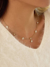 Load image into Gallery viewer, Aveline 18K Gold Non-Tarnish CZ Floral Chain Necklace