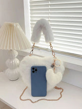 Load image into Gallery viewer, Heart Shape Faux Fur Handbag