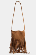 Load image into Gallery viewer, Faux Suede Fringe Rectangle Crossbody Bag