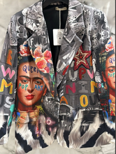 Load image into Gallery viewer, "FRIDA" Print Blazer" One Size Italian Pop Art
