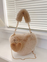 Load image into Gallery viewer, Heart Shape Faux Fur Handbag