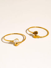 Load image into Gallery viewer, Harbor 18K Gold Non-Tarnish Open Cuff Stone Bracelet