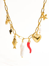 Load image into Gallery viewer, Filigrane 18K Gold Non-Tarnish Pepper Fish Charm Necklace