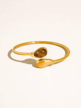 Load image into Gallery viewer, Harbor 18K Gold Non-Tarnish Open Cuff Stone Bracelet