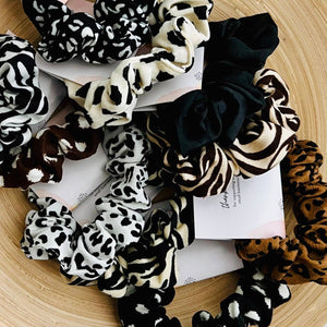 Animal Print Thank You Scrunchies | Leopard, cheetah, zebra