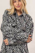 Load image into Gallery viewer, Zebra Print Snap Down Long Sleeve Shacket