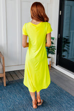 Load image into Gallery viewer, Dolman Sleeve Maxi Dress in Neon Yellow