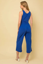 Load image into Gallery viewer, Sleeveless Surplice Cropped wrap Jumpsuit