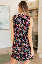 Load image into Gallery viewer, Lizzy Tank Dress in Black and Pink Paisley