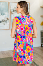 Load image into Gallery viewer, Lizzy Tank Dress in Hot Pink Mixed Floral