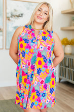 Load image into Gallery viewer, Lizzy Tank Dress in Hot Pink Mixed Floral