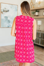 Load image into Gallery viewer, Lizzy Tank Dress in Magenta Floral Tile