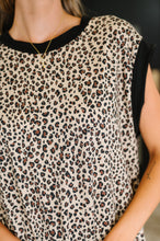 Load image into Gallery viewer, Meow&#39;s the Time Banded Hem Top in Leopard Print