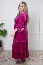 Load image into Gallery viewer, Velvet Flamenco Maxi Dress