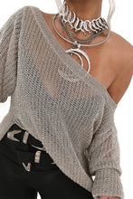 Load image into Gallery viewer, Side Slit Long Sleeve Knit Cover Up