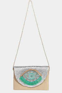 Boho Beaded Eye Pattern Envelope Bag