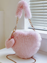 Load image into Gallery viewer, Heart Shape Faux Fur Handbag