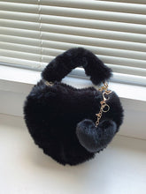 Load image into Gallery viewer, Heart Shape Faux Fur Handbag