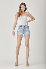 Load image into Gallery viewer, Star Print Frayed Denim Shorts