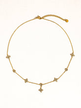 Load image into Gallery viewer, Aveline 18K Gold Non-Tarnish CZ Floral Chain Necklace