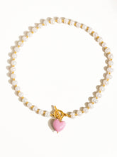 Load image into Gallery viewer, Wren Vintage Natural Pearl Heart Necklace