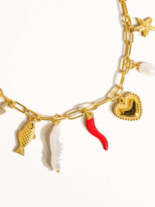 Filigrane 18K Gold Non-Tarnish Pepper Fish Charm Necklace