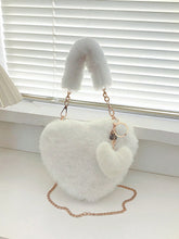 Load image into Gallery viewer, Heart Shape Faux Fur Handbag