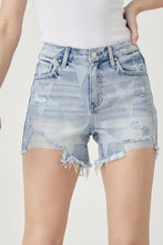 Load image into Gallery viewer, Star Print Frayed Denim Shorts