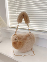 Load image into Gallery viewer, Heart Shape Faux Fur Handbag