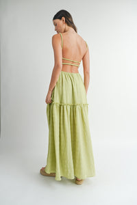 GIna Cutout Waist Backless Maxi Dress